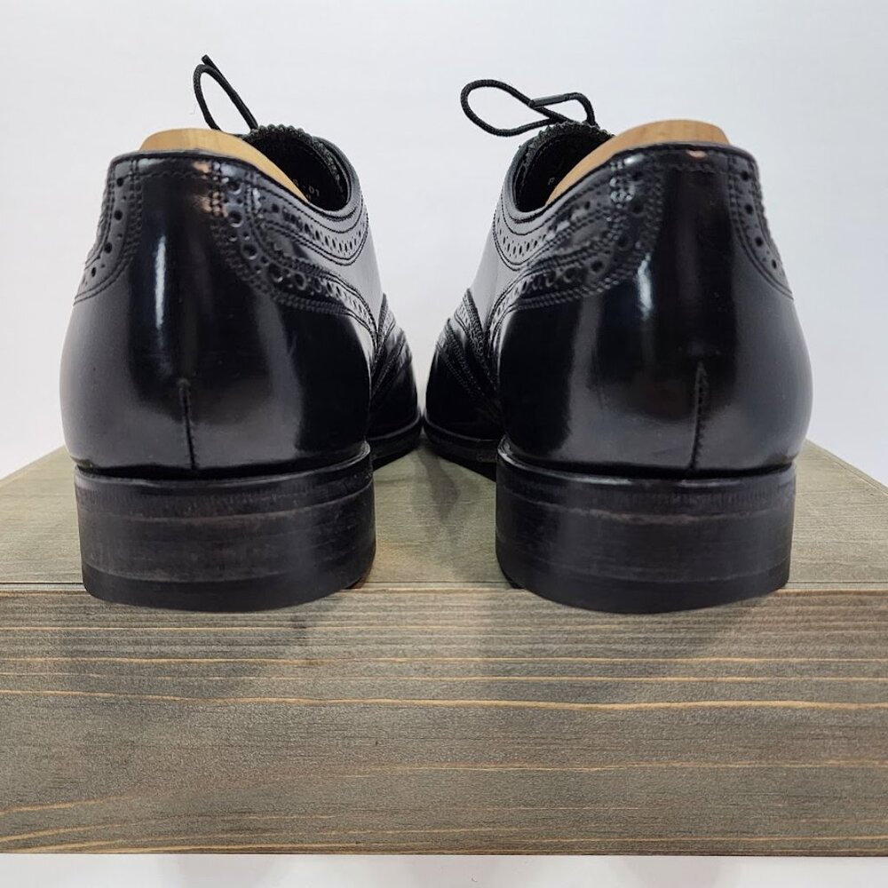 Florsheim Men's Lexington Wingtip Oxford Black Leather Shoes Size 8 D - Picture 4 of 12